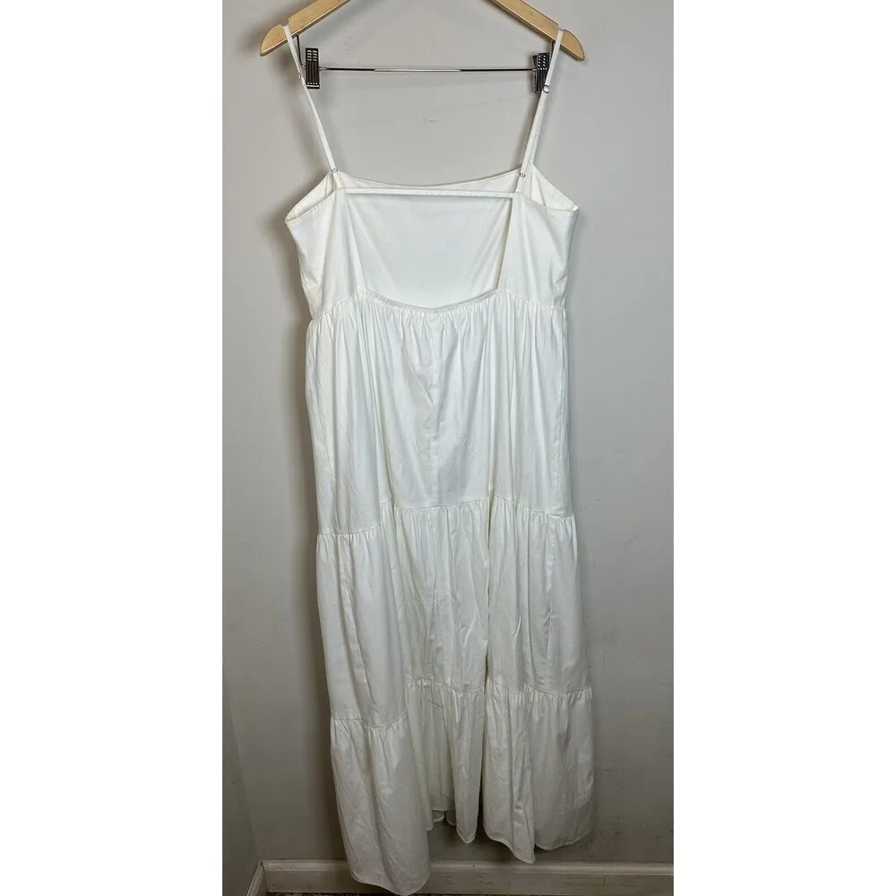 NWT Reformation East Square Neck Organic Cotton Tiered Maxi Dress Size Large - Image 2