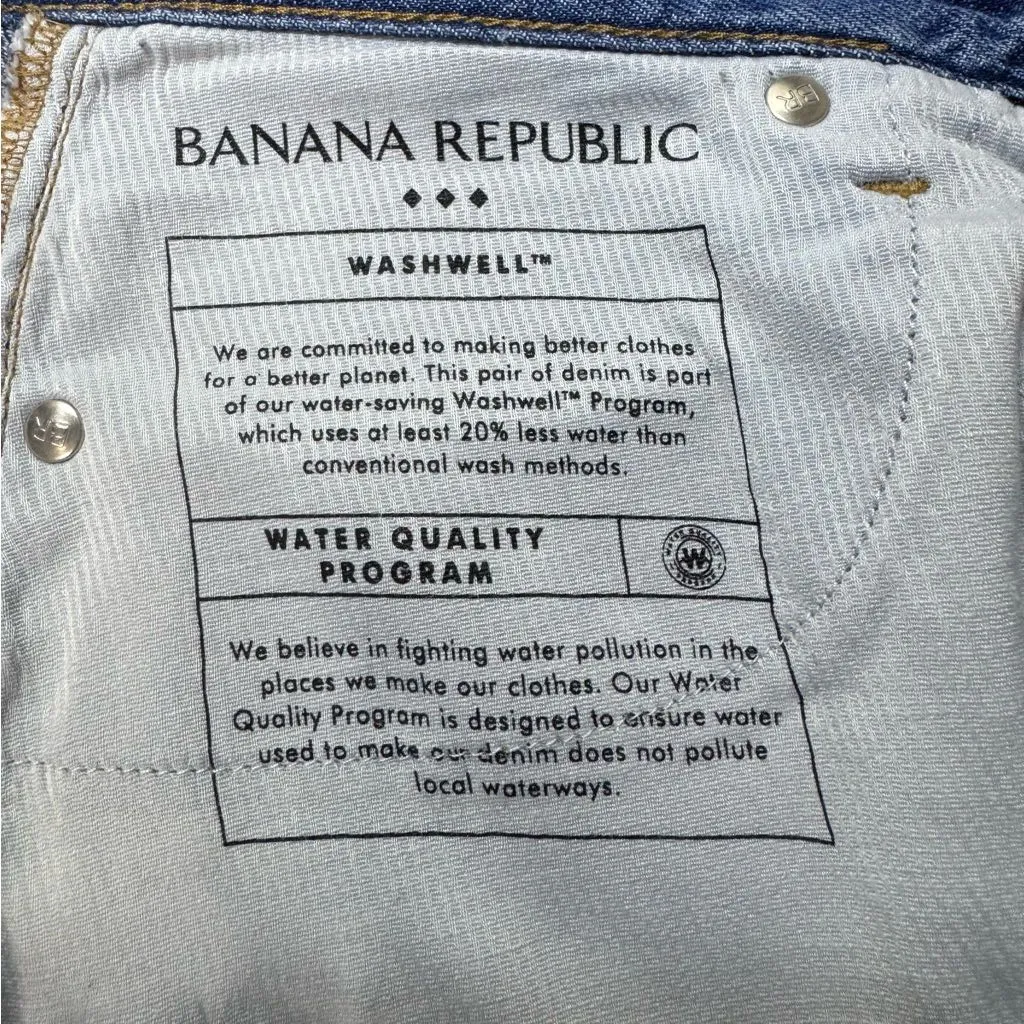 Banana Republic‎ Women's Curvy Wide Leg Blue Jeans Size 8 - Image 5