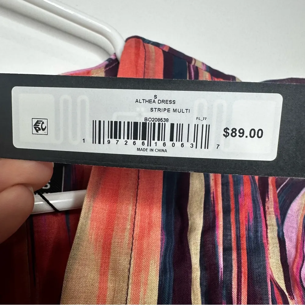 NWT Steve Madden Althea Abstract Print V Neck Sleeveless Ruffle mini Dress Small - Image 6