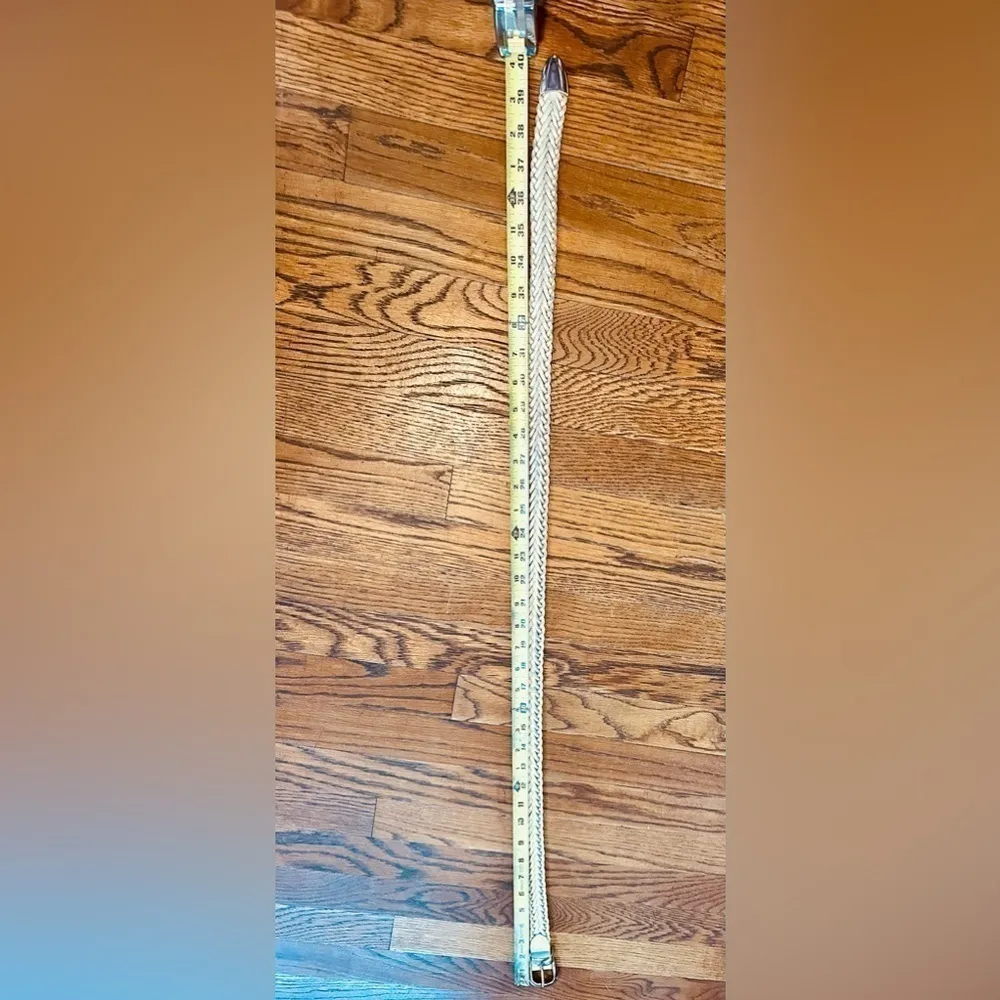 Vintage Genuine Leather braided belt White - Image 13