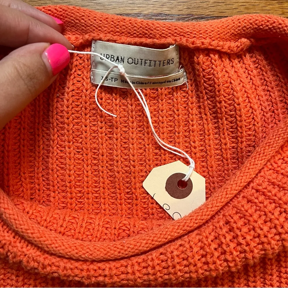 Urban Outfitters orange crop knit sweater size XS - Image 3