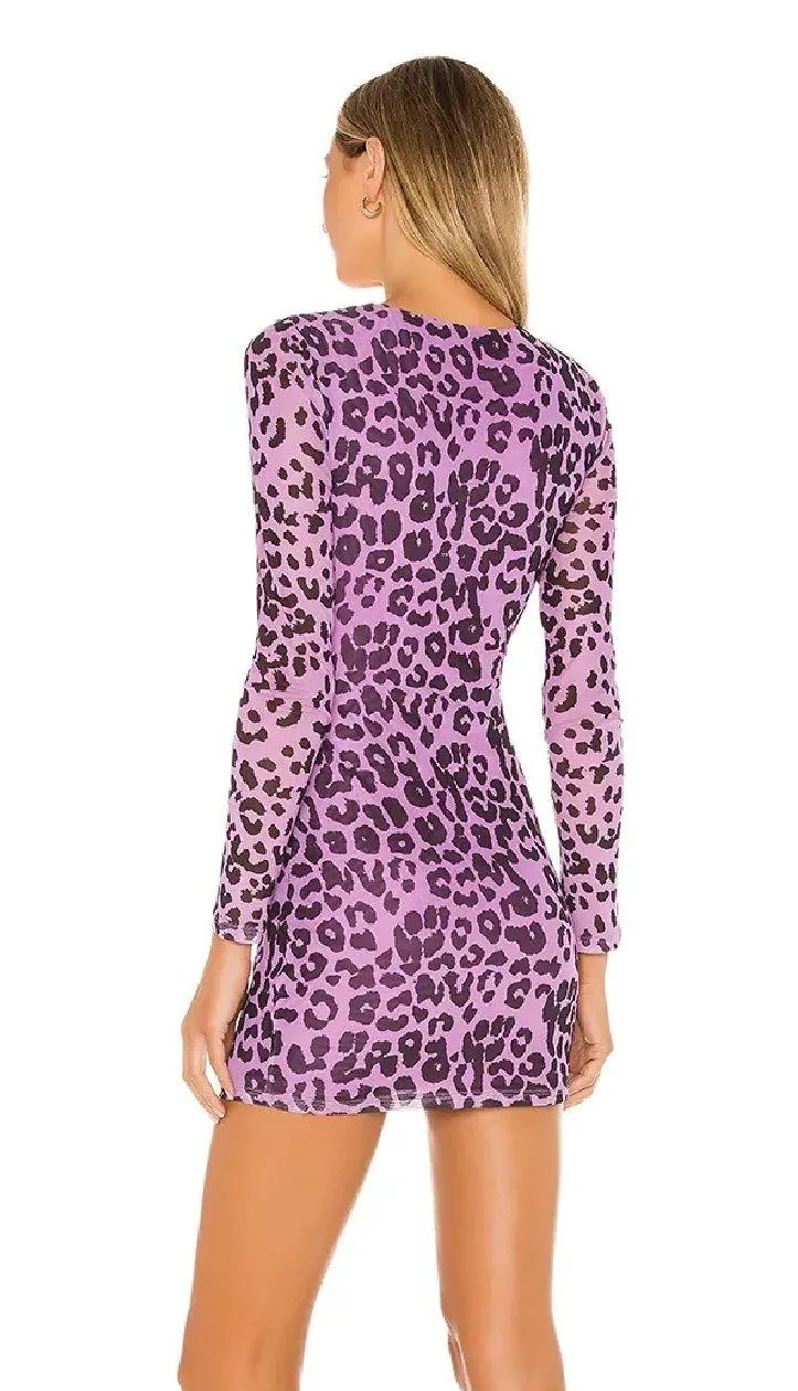 Lovers + Friends Purple Leopard Dress - Image 2