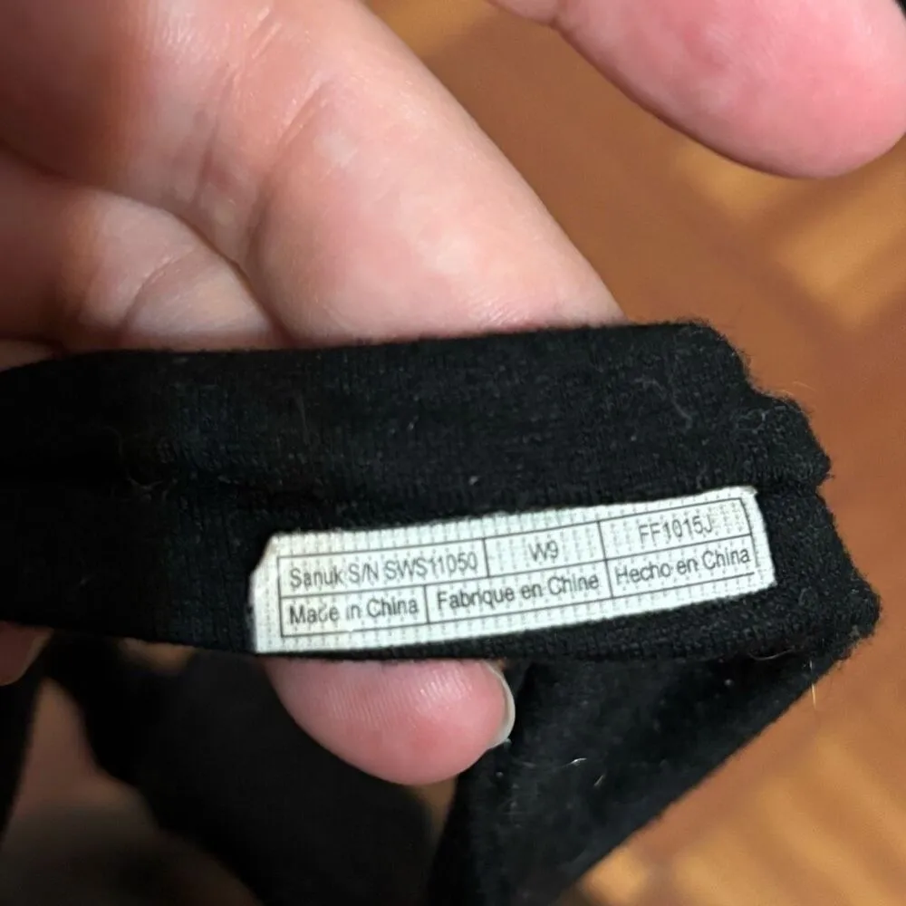 Sanuk Black Triangle Womens Yoga Mat Sandal Slingback Shoes Flip Flop‎ Size 9 - Image 3