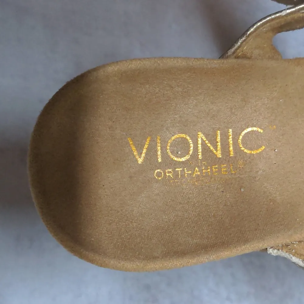 Vionic Alanis Womens Toe Post Wedge Sandal Thong Orthaheel Snakeskin 5 - Image 8