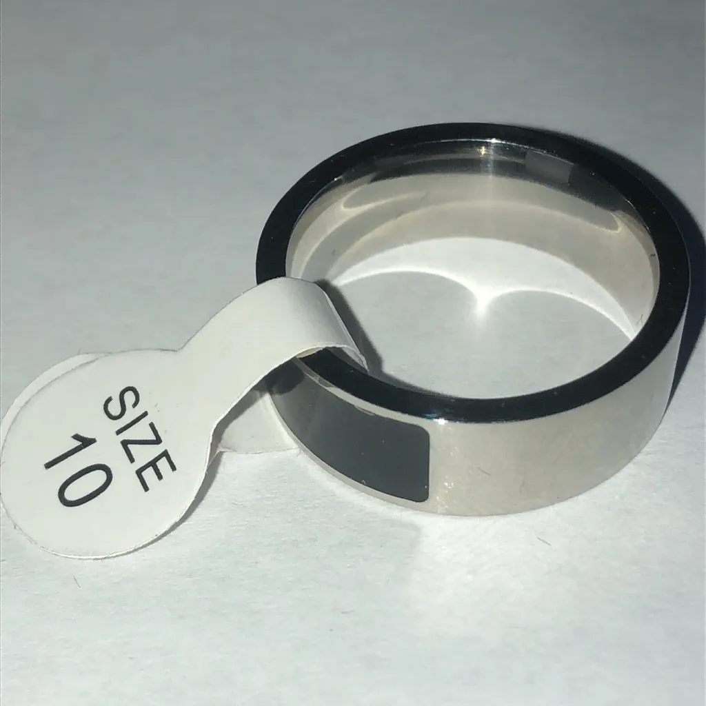 Silver Tone Classic Wedding Band Ring Size 10 - Image 3