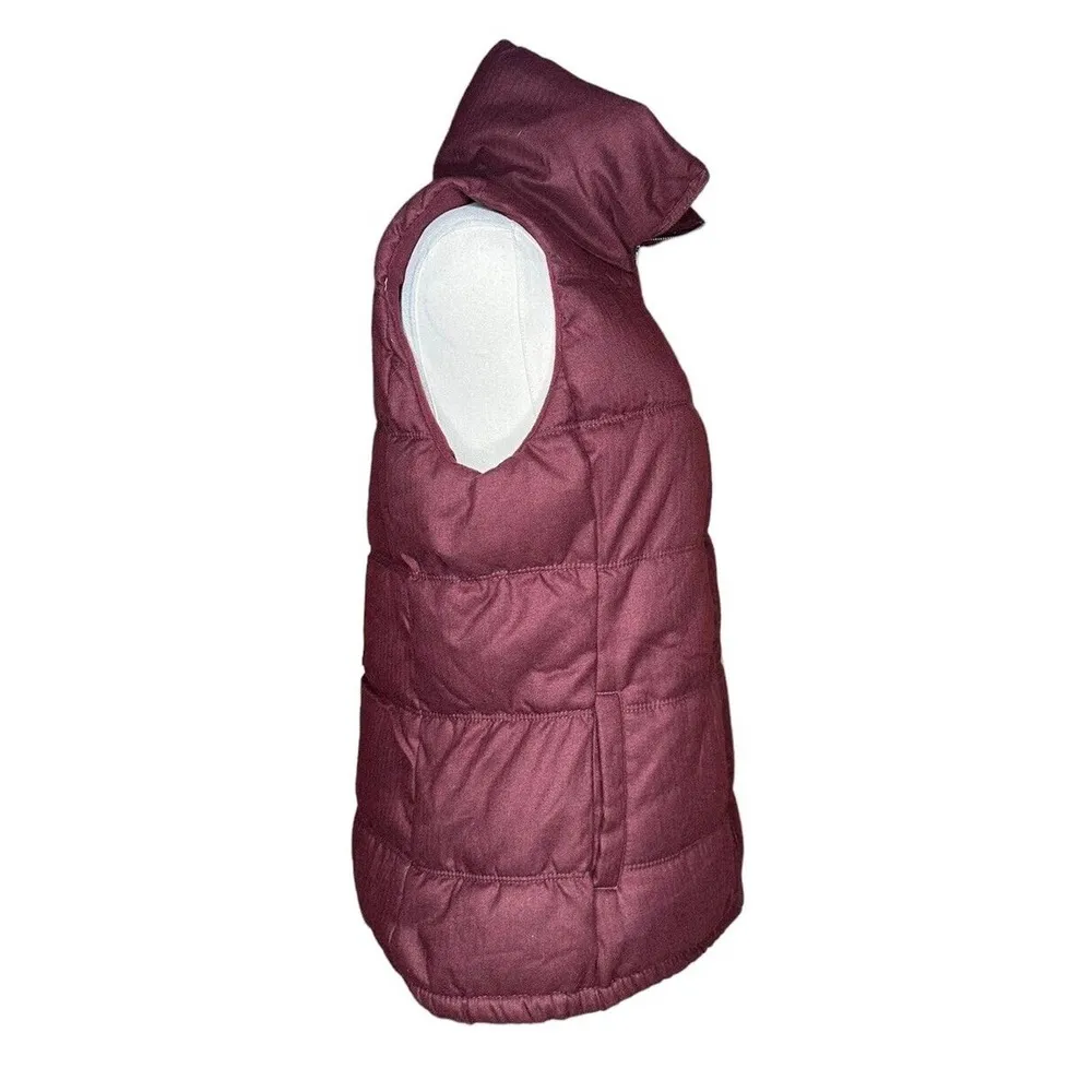 Old Navy Burgundy Wine Fleece Lined Puffer Vest Womens Size S - Image 5