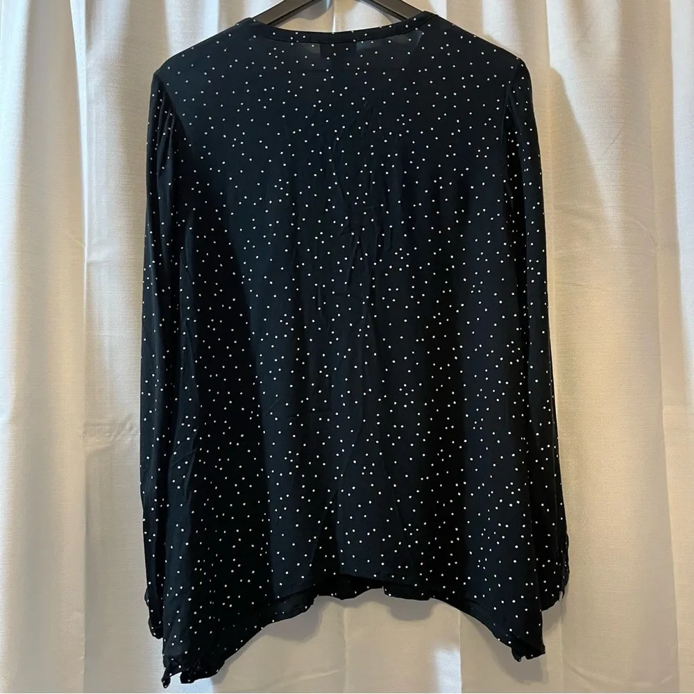 J. Jill Pleated White Square Polka Dot Button Down Shirt - Image 6