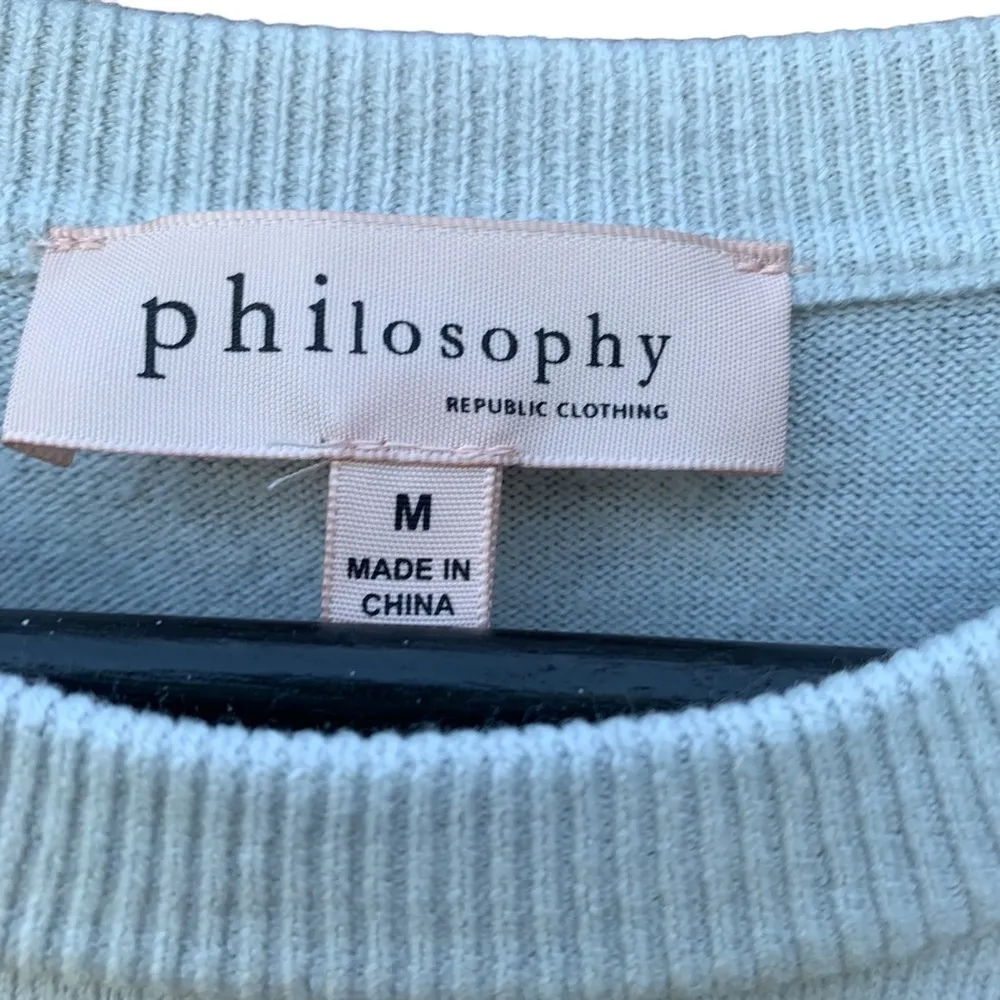 PHILOSOPHY baby blue oversized knit sweater size medium - Image 4