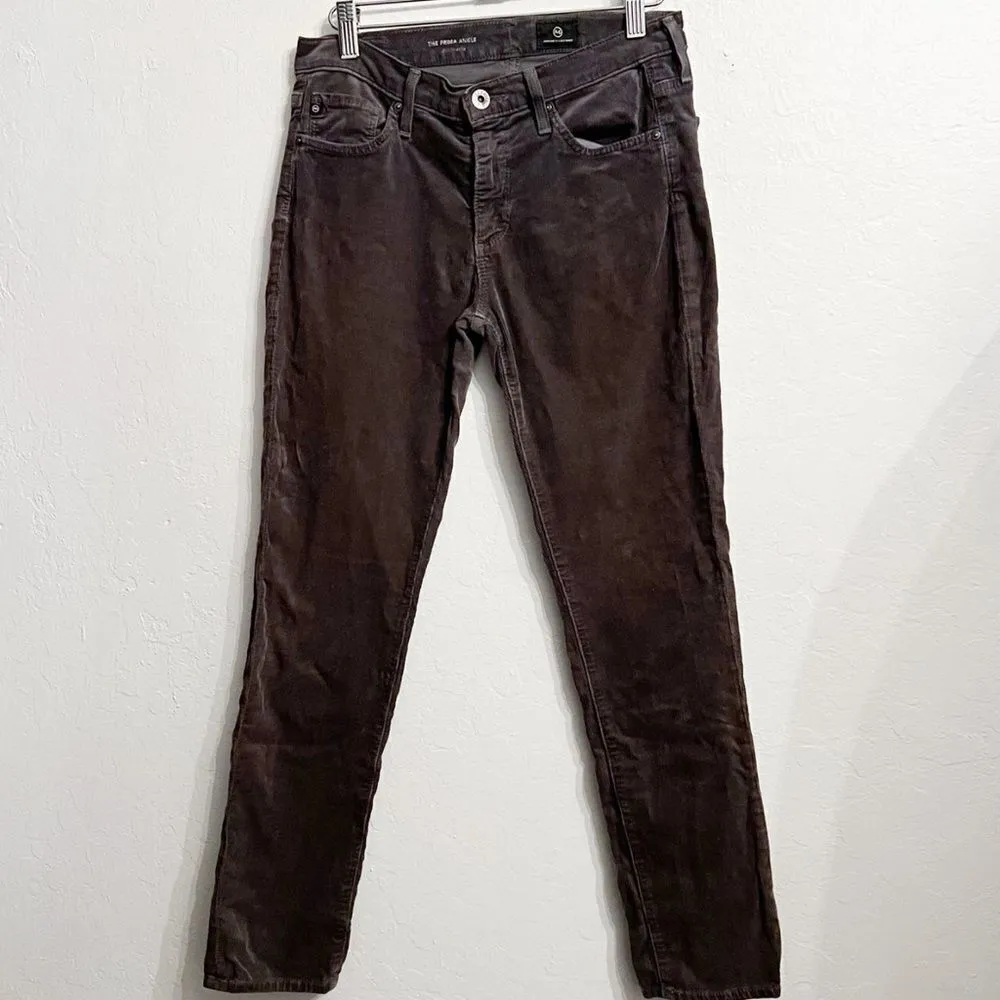 ADRIANO GOLDSCHMIED AG‎ Prima Ankle Skinny Corduroy Pants Jeans 26 Gray Brown - Image 2