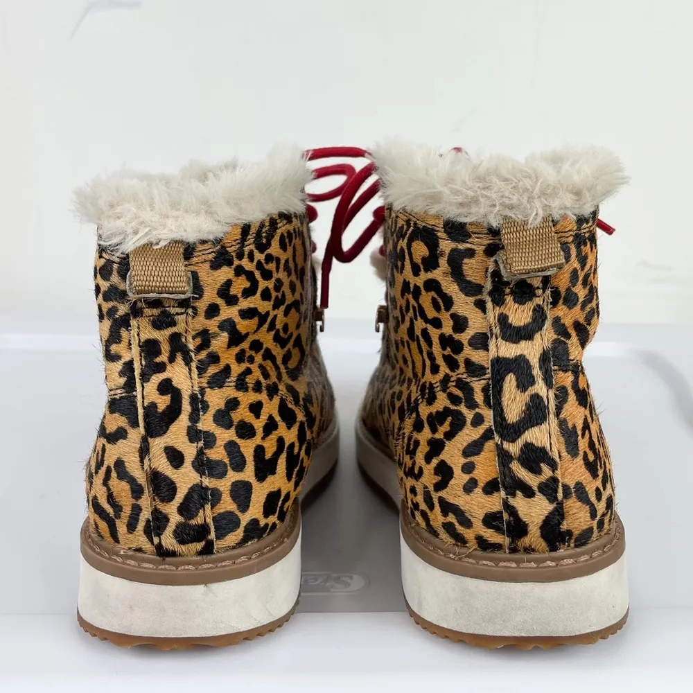Hush Puppies Sz 8.5 Calf Hair High Top Sneakers Faux Fur Trim - Image 4