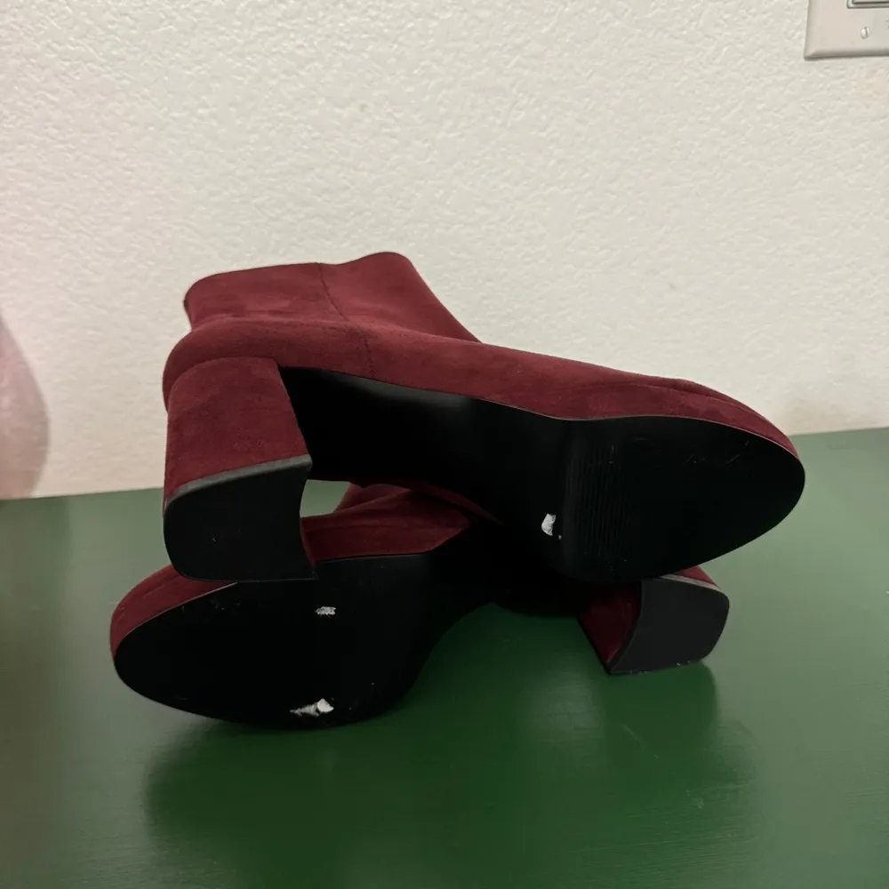 Calvin Klein Uda Wine Red Suede Ankle Platform Boot - Image 13