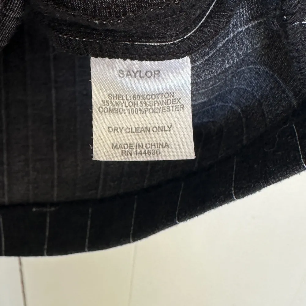 SAYLOR Charcoal Pinstripe Bettie Dress Small - Image 9