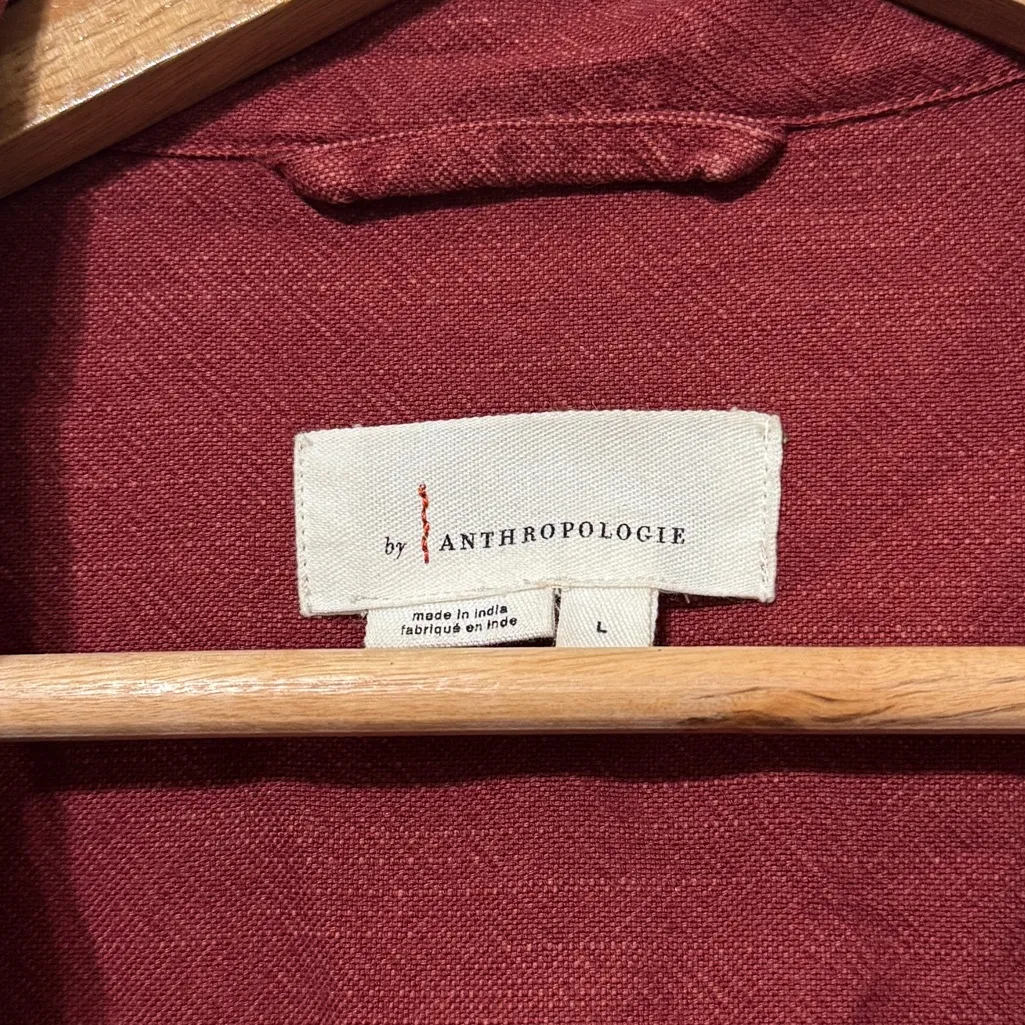 Anthropologie Avery Embroidered Kimono Jacket Size Large Oversized Button Up - Image 4