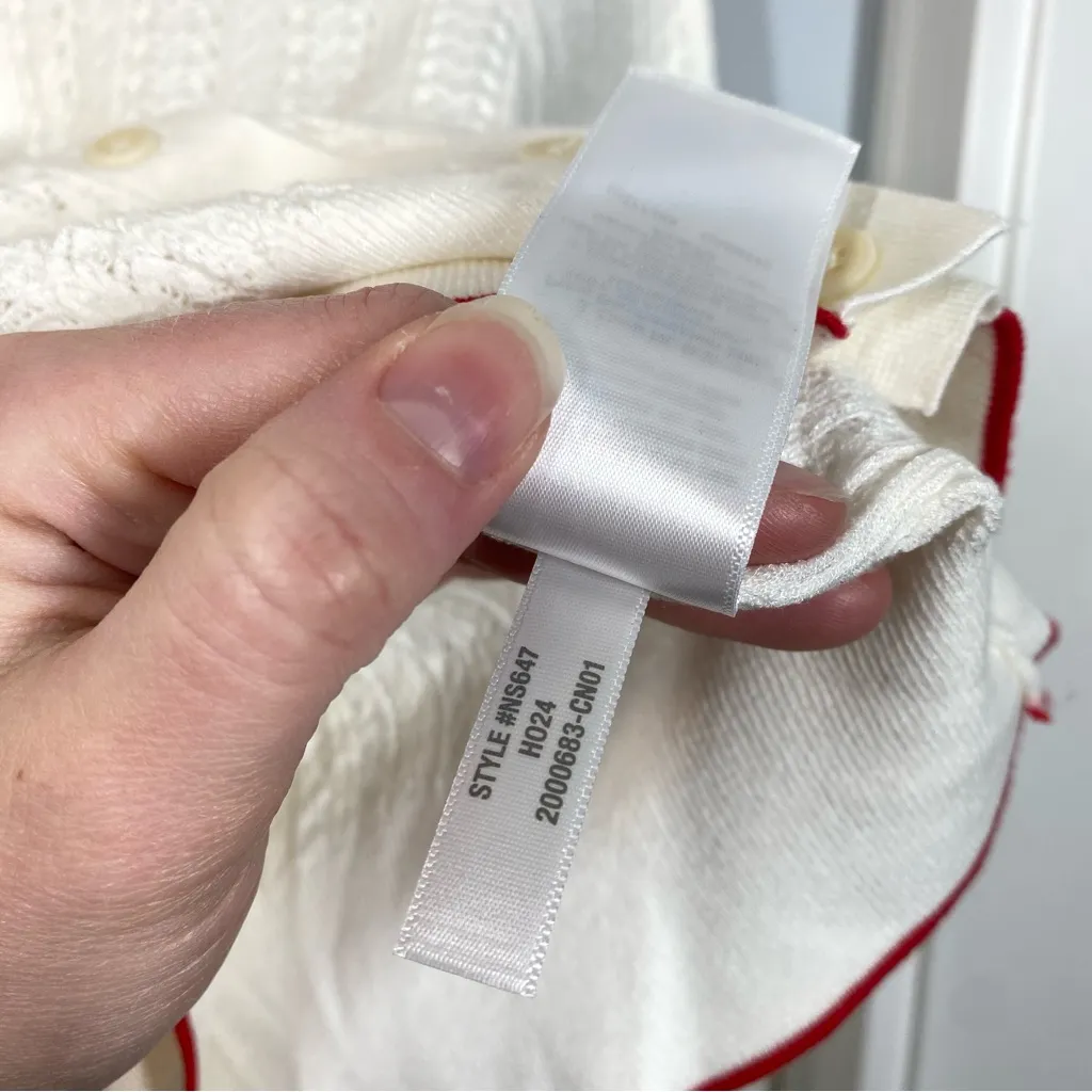 Madewell Cream Signature‎ Open-Knit Cardigan Ruffle Hem NWT Casual Lightweight - Image 5