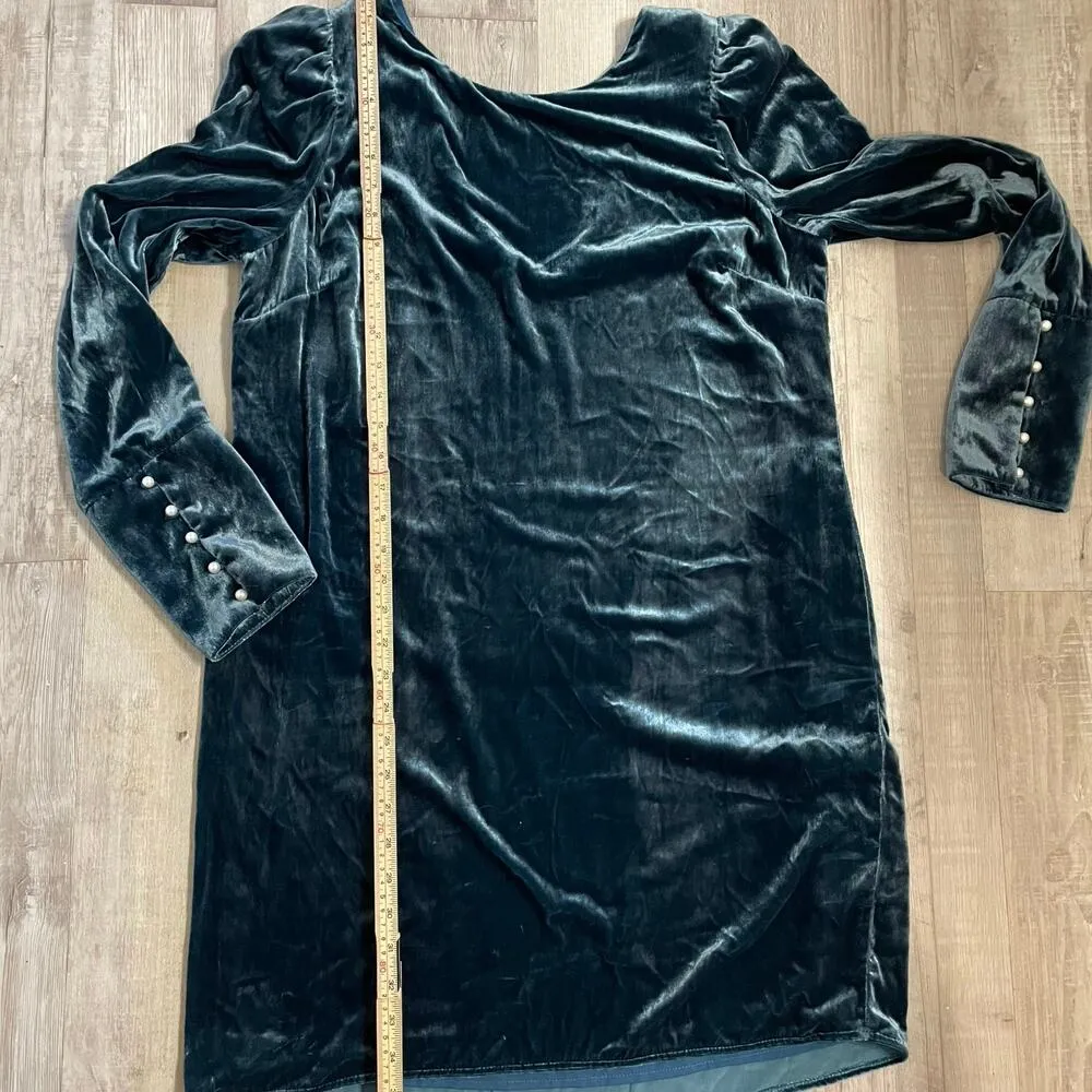 Charles Henry Womens Blue Velvet Sheath Dress Size Large - Image 6