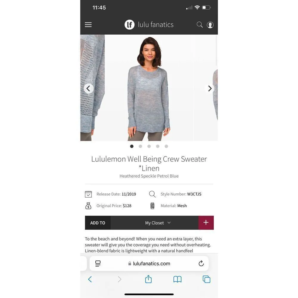 Lululemon well being linen crew sweater Blue Size undefined - Image 4