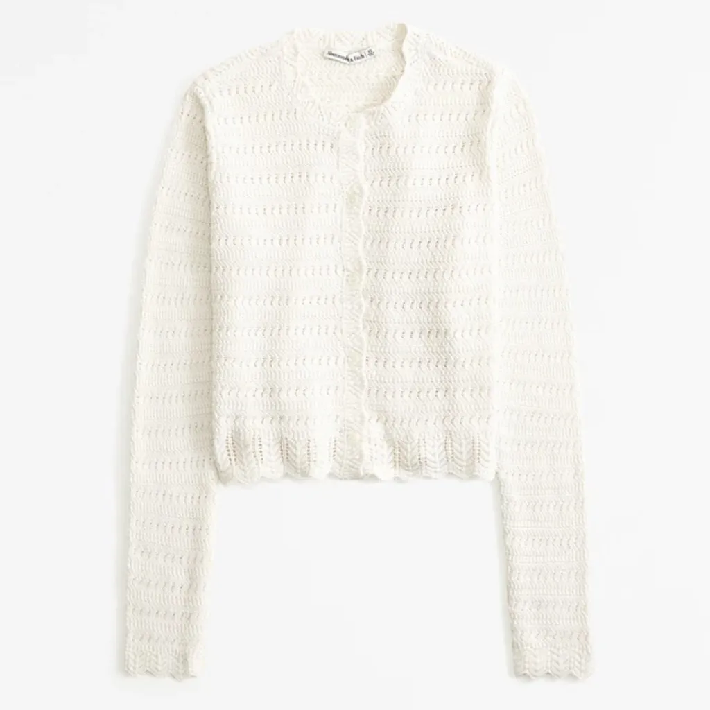 Abercrombie Crochet-Style Slim Crew Cardigan - Image 6
