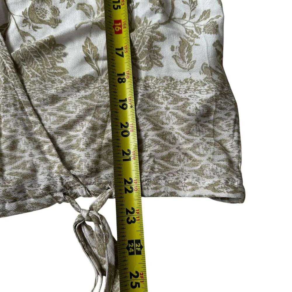 Dress Forum Green/Ivory Printed Bohemian Blouse Women Top Size Medium | 70-36 - Image 6