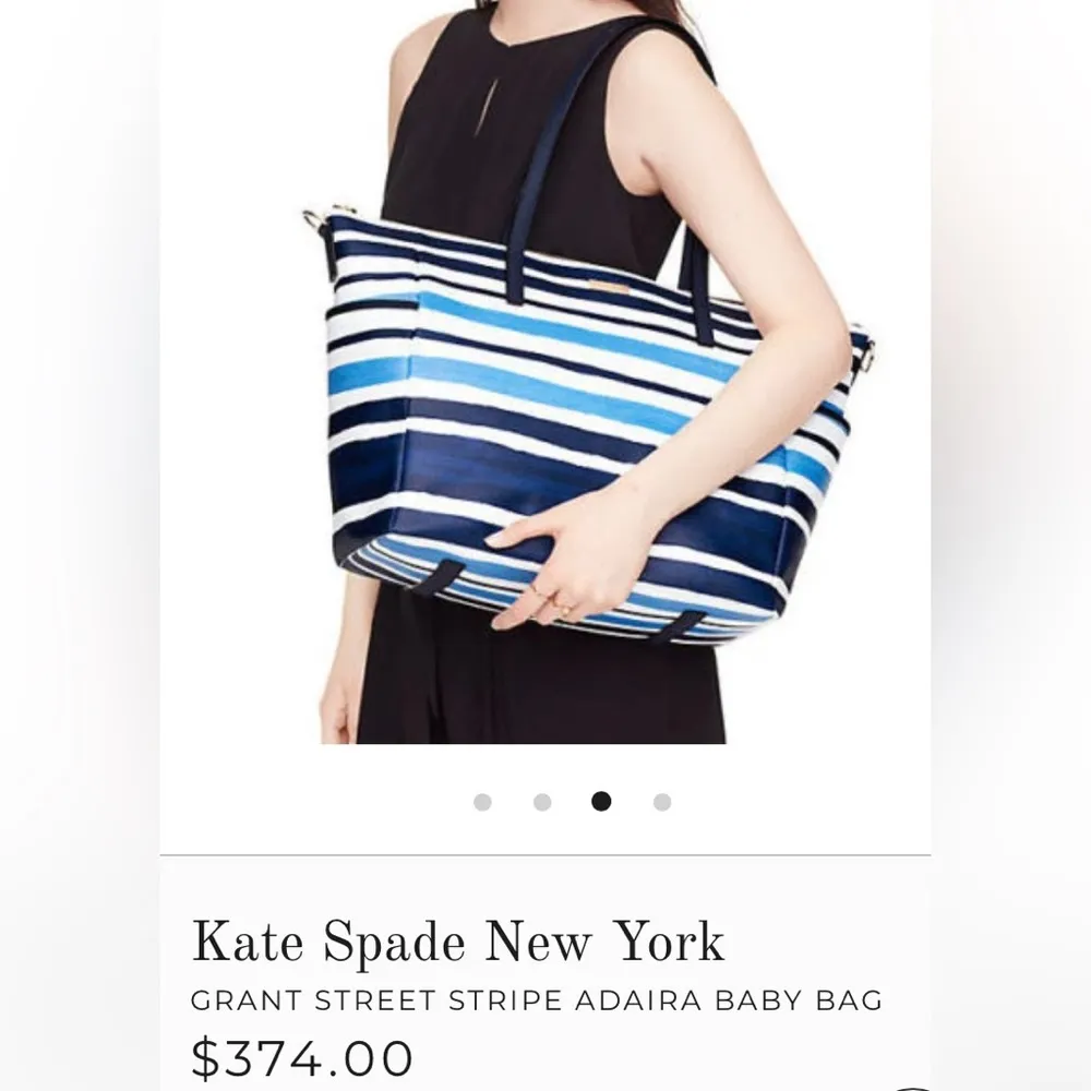 Kate Spade  Striped Adaira Tote/Diaper Bag - Image 2