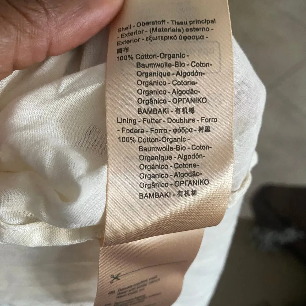 Scotch & Soda Printed Voile White Ruffled Open Tie Back Maxi Dress Size Medium - Image 13