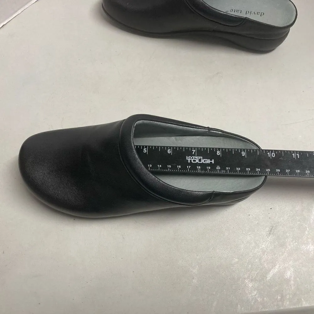 DAVID TATE‎ Women’s Black Leather Clogs Mules Size 8M - Image 10