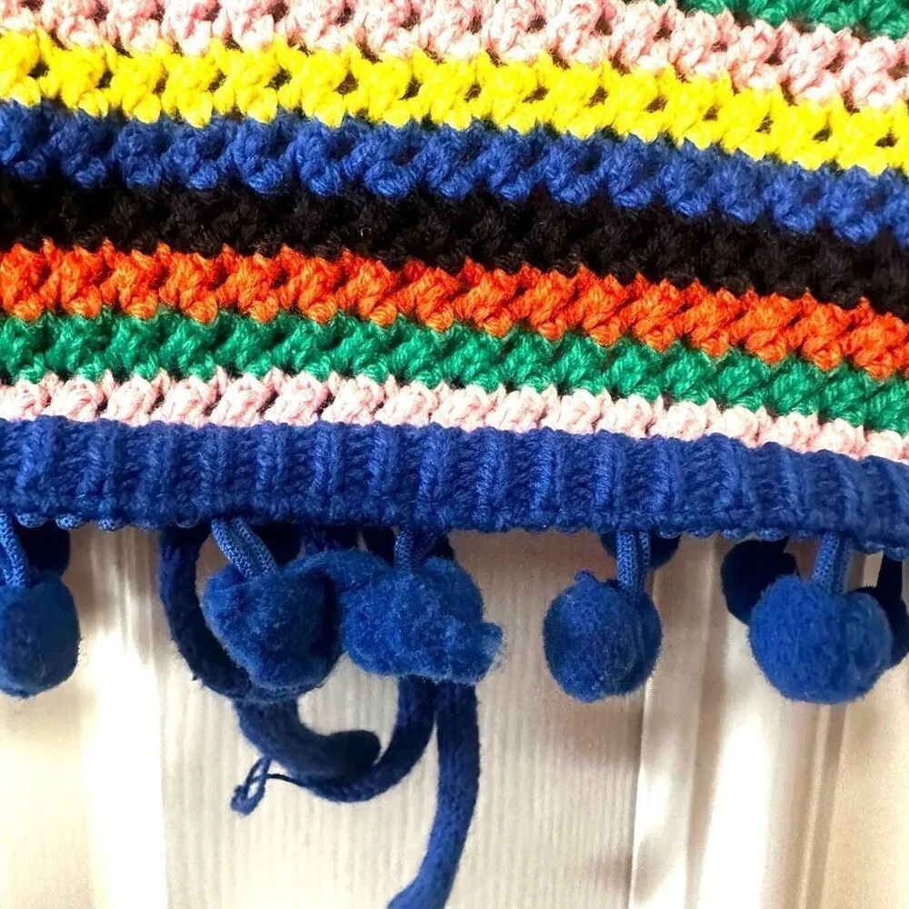 Blue rainbow crochet crop top - Image 3