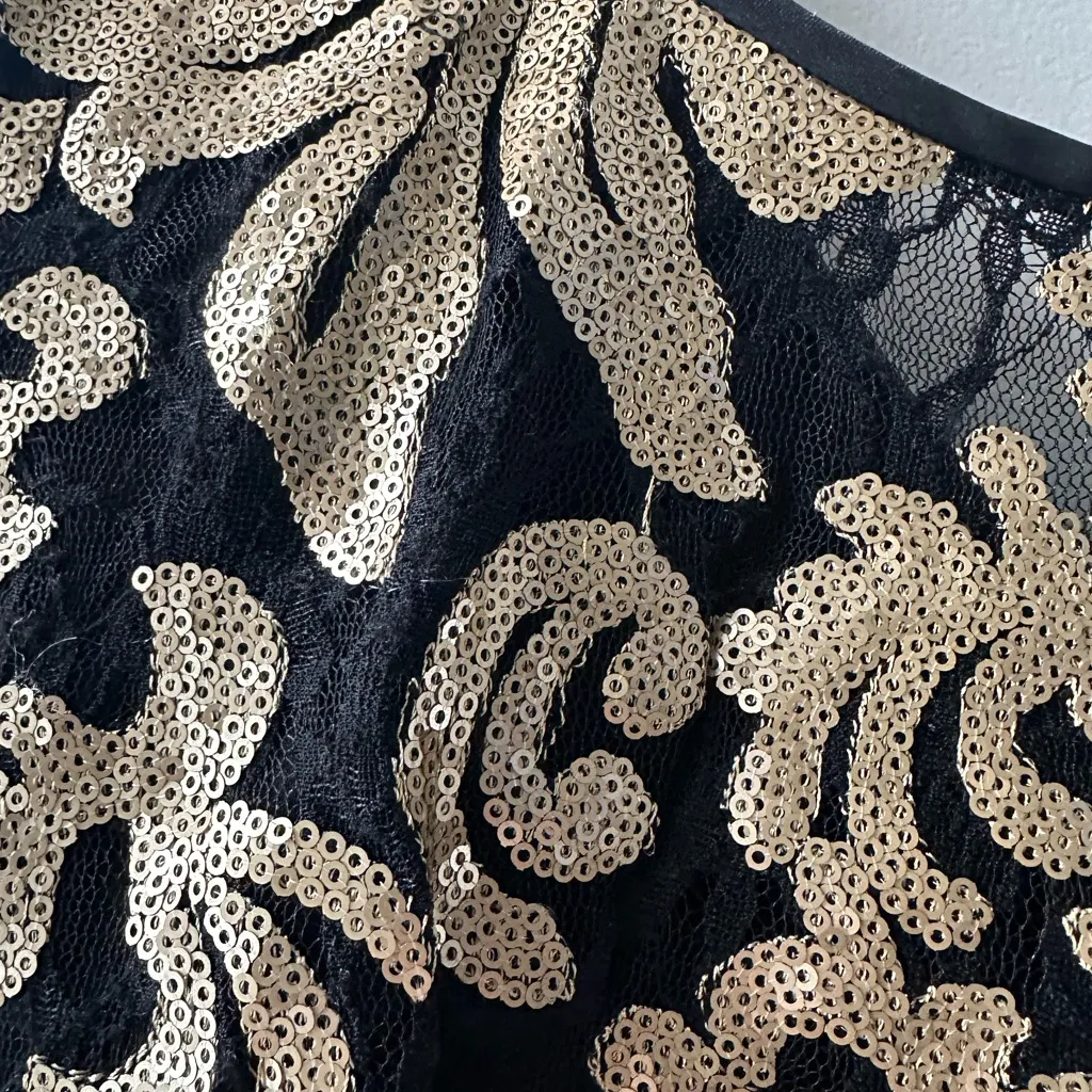 Alex Evening Gold Sequence Sleeveless Top Size1x - Image 2