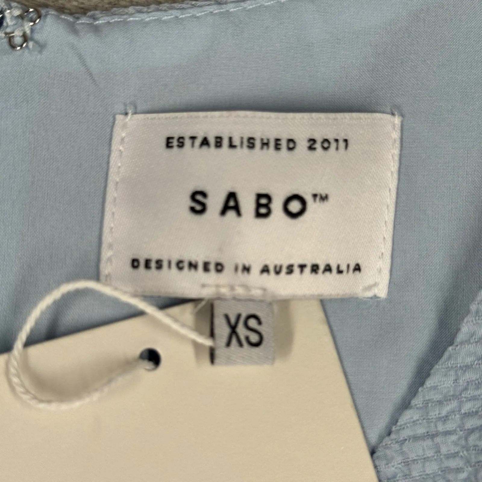 Sabo Dress Womens Blue Azure Keyhole Dress Textured Balloon Sleeve Party Club XS - Image 6