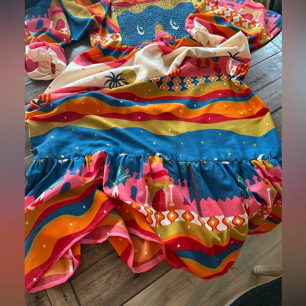 Never Fully Dressed Paradise Festival Colorful Midaxi Dress 2 Orange - Image 10