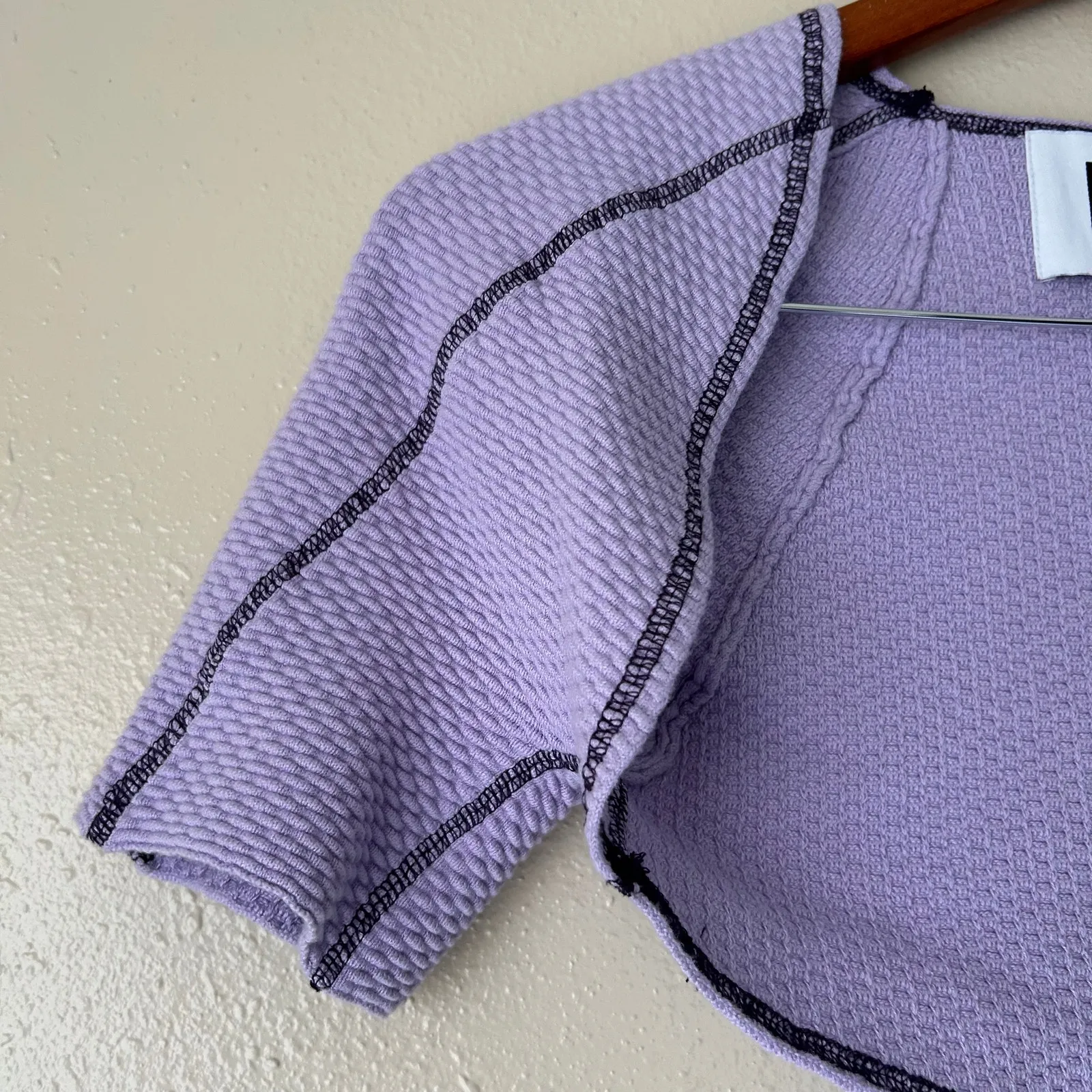 BDG Purple Waffle Knit Shrug Size Small - Image 3