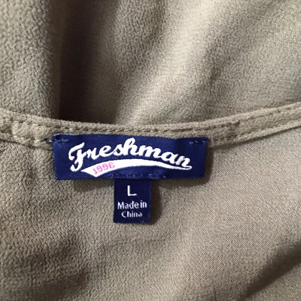 FRESHMAN Dark Green Tie Bottom Boho Top NEW LARGE - Image 5