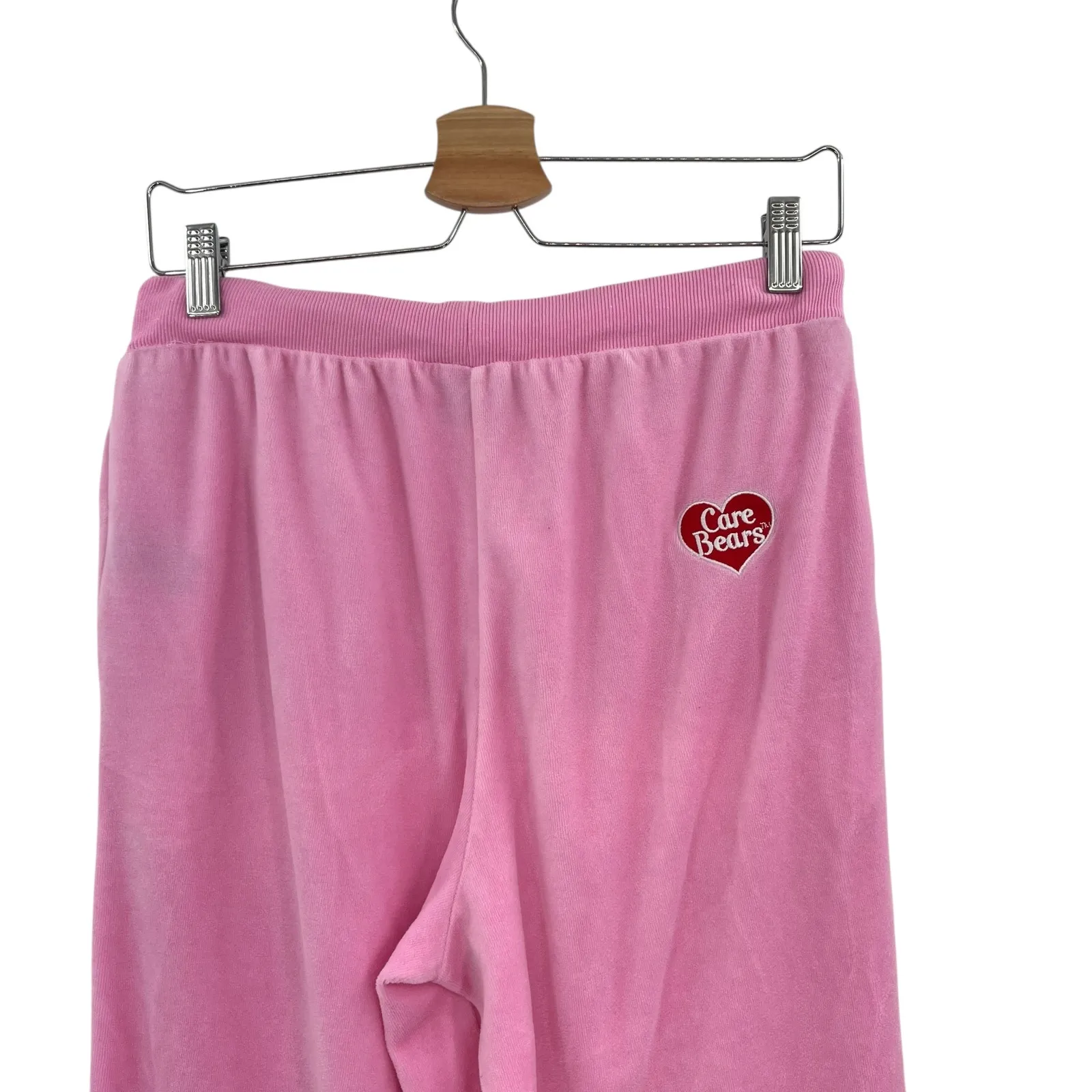 Dolls Kill x Care Bears Velour Track Pants Cheer Bear‎ Pink Y2K Size Medium - Image 7