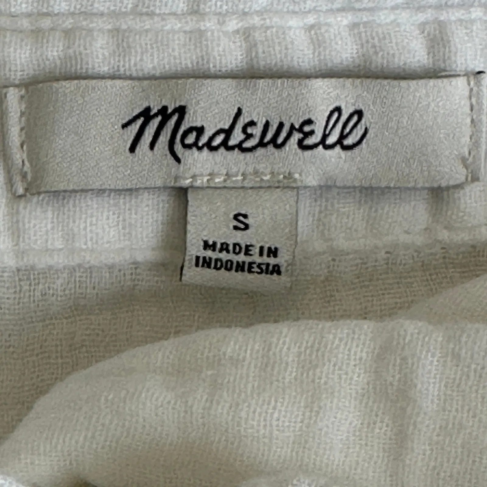 Madewell Lightspun Beachside Shirt Womens S White Gauze Short Sleeve Boxy - Image 4