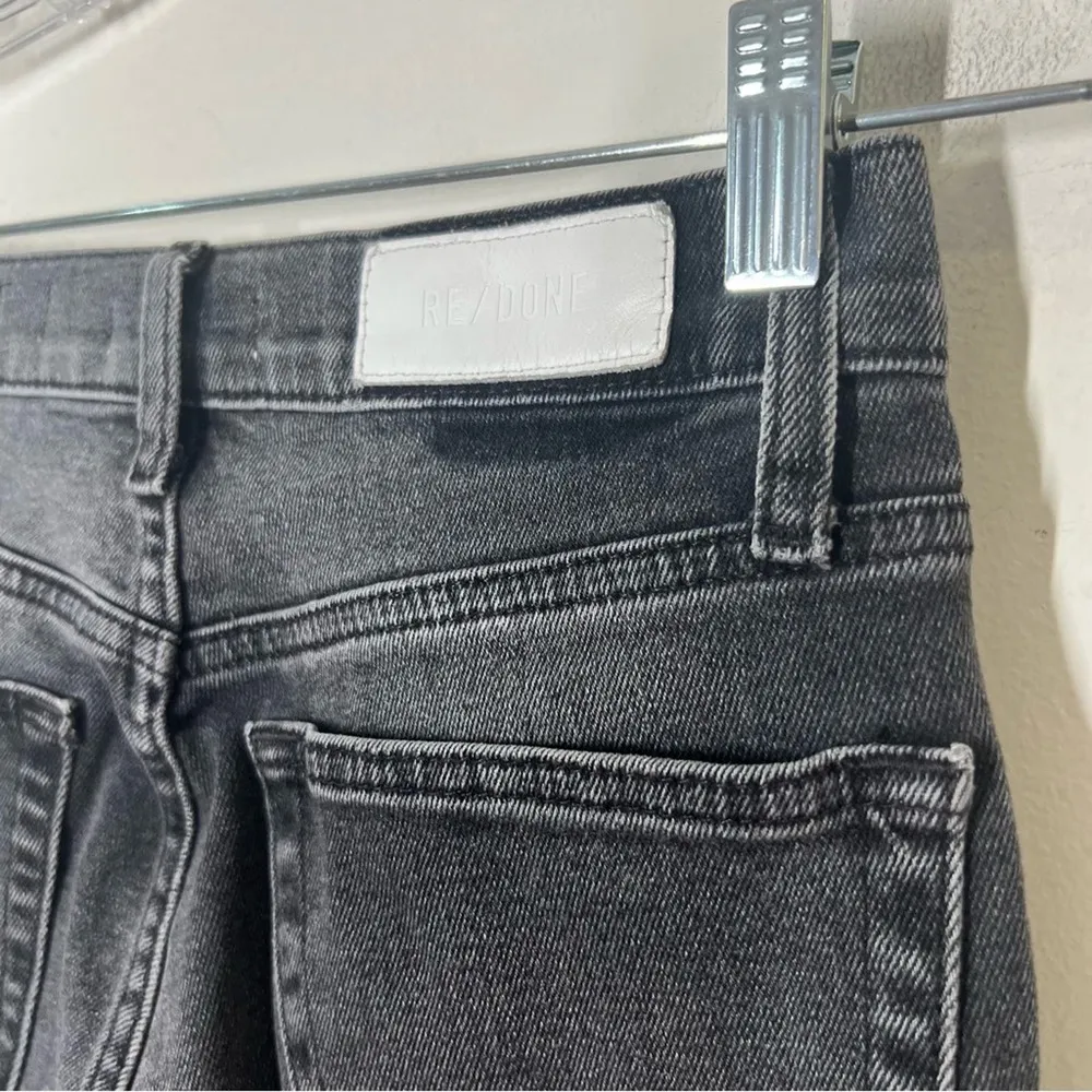 REDONE Sz 25  70s Stove Pipe Cropped straight Leg Jeans Button Fly - Image 4