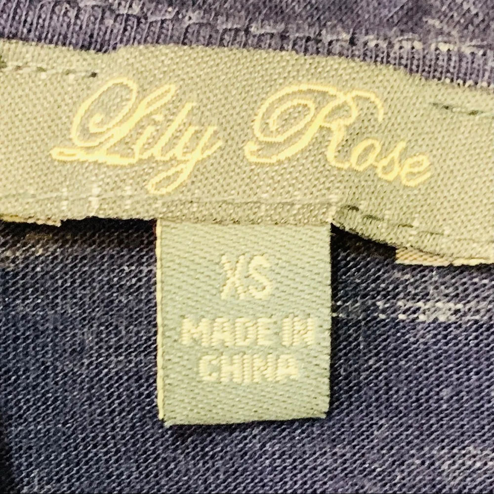 Lily Rose Dark Blue 3/4 Sleeve Scoop Neck Top Size XS - Image 9