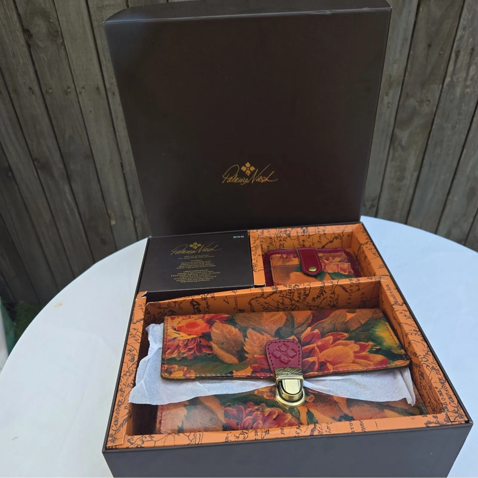 🆕 NEW PATRICIA NASH Leather Locri Floral Multicolor Handbag & Wallet Gift Set - Image 6