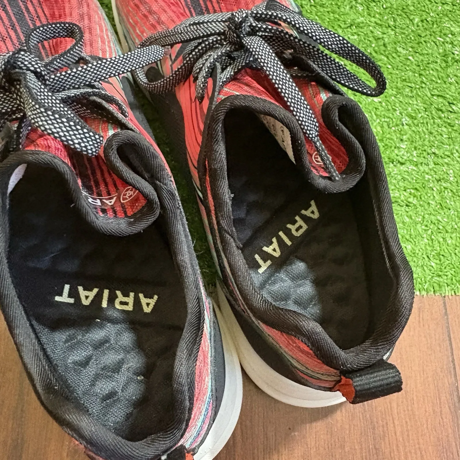 Ariat Fuse Sneakers Colorful Stripes Stretchy Knit Lace Up Western Womens 8.5B - Image 5