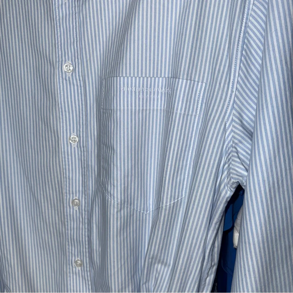 Alexander Wang Prestyled Button Down Denim Romper in Light Worn Indigo - Image 9