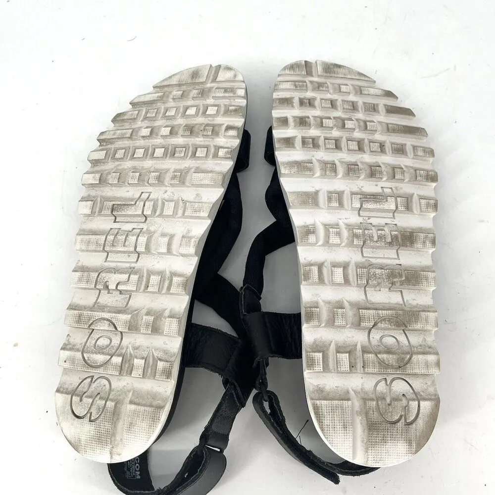 Sorel Roaming Deacon Flat Black Leather Strappy Sandal Women’s Size 8.5 - Image 9