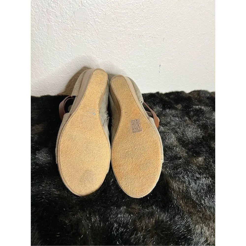 Blowfish Malibu Womens 7 Wedge Sandals Heels Peep Toe Brown Zip Buckle - Image 3