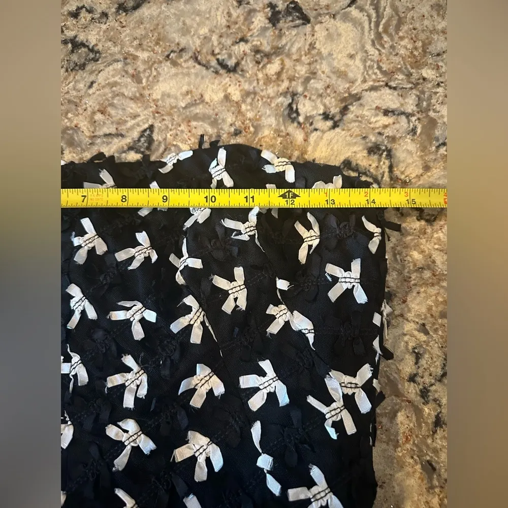 Strapless Corset Dress White House Black Market All Over Bows Size 4 NWOT mini - Image 8