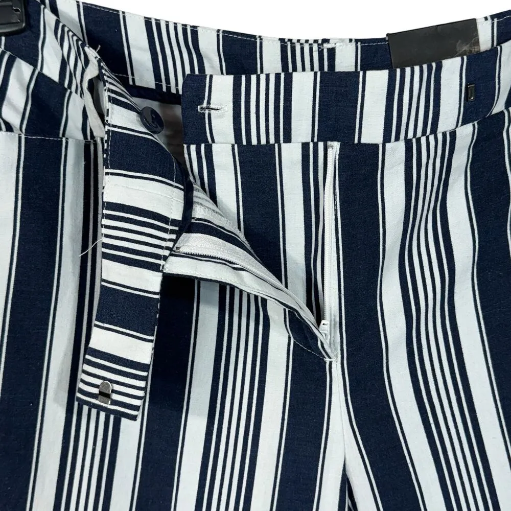 Lane Bryant SZ 16 LONG Lena Classic Trouser Pants Striped Curvy Fit Linen Blend - Image 3