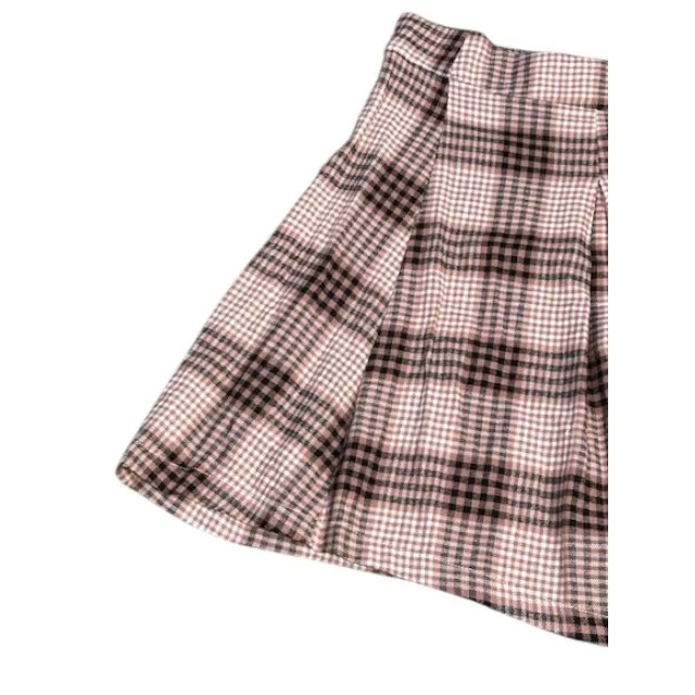 NWT Pleated Mini Skirt L Plaid Pink Academia‎ Preppy Fall School Soft Grunge - Image 8