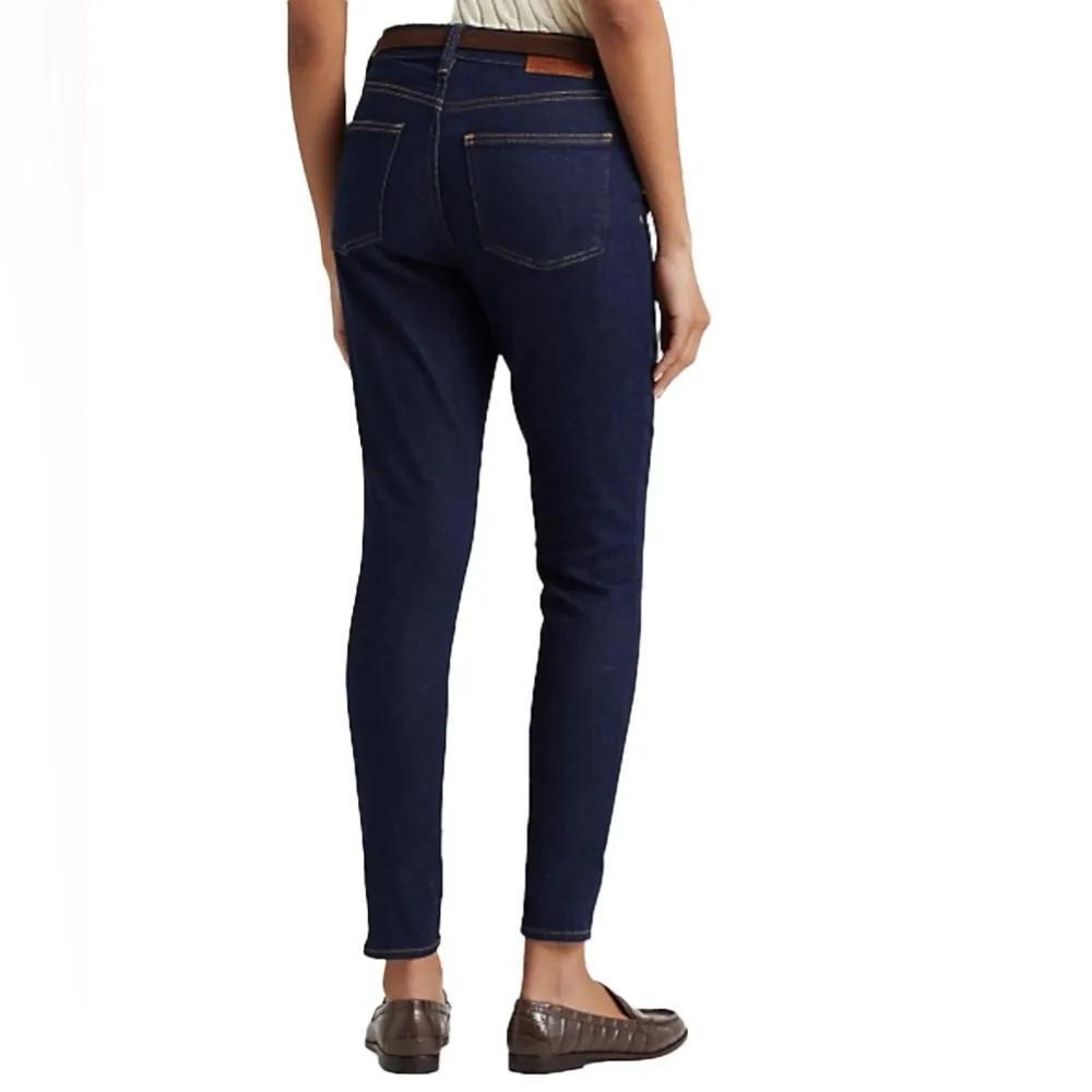 Lauren Ralph Lauren RLL Classic Curvy Skinny Ankle Jeans Denim Dark Wash Pant 12 - Image 2