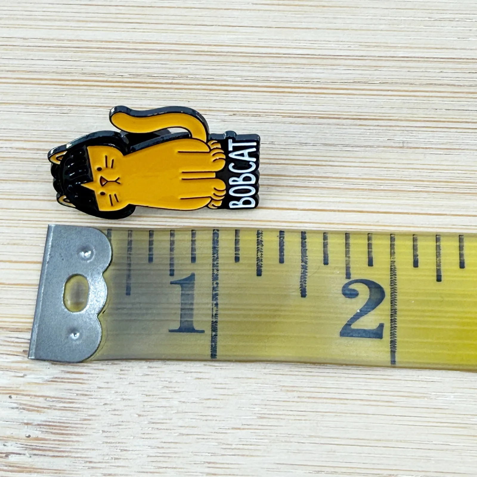 Bobcat Funny Cat Wearing A Wig Soft Enamel Pin Orange - Image 4