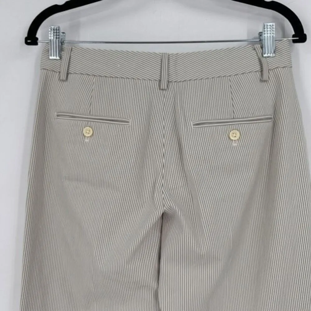 Express Editor Gray Striped Flare Wide Leg Trouser Pants Size 4 Career Corporate - Image 9