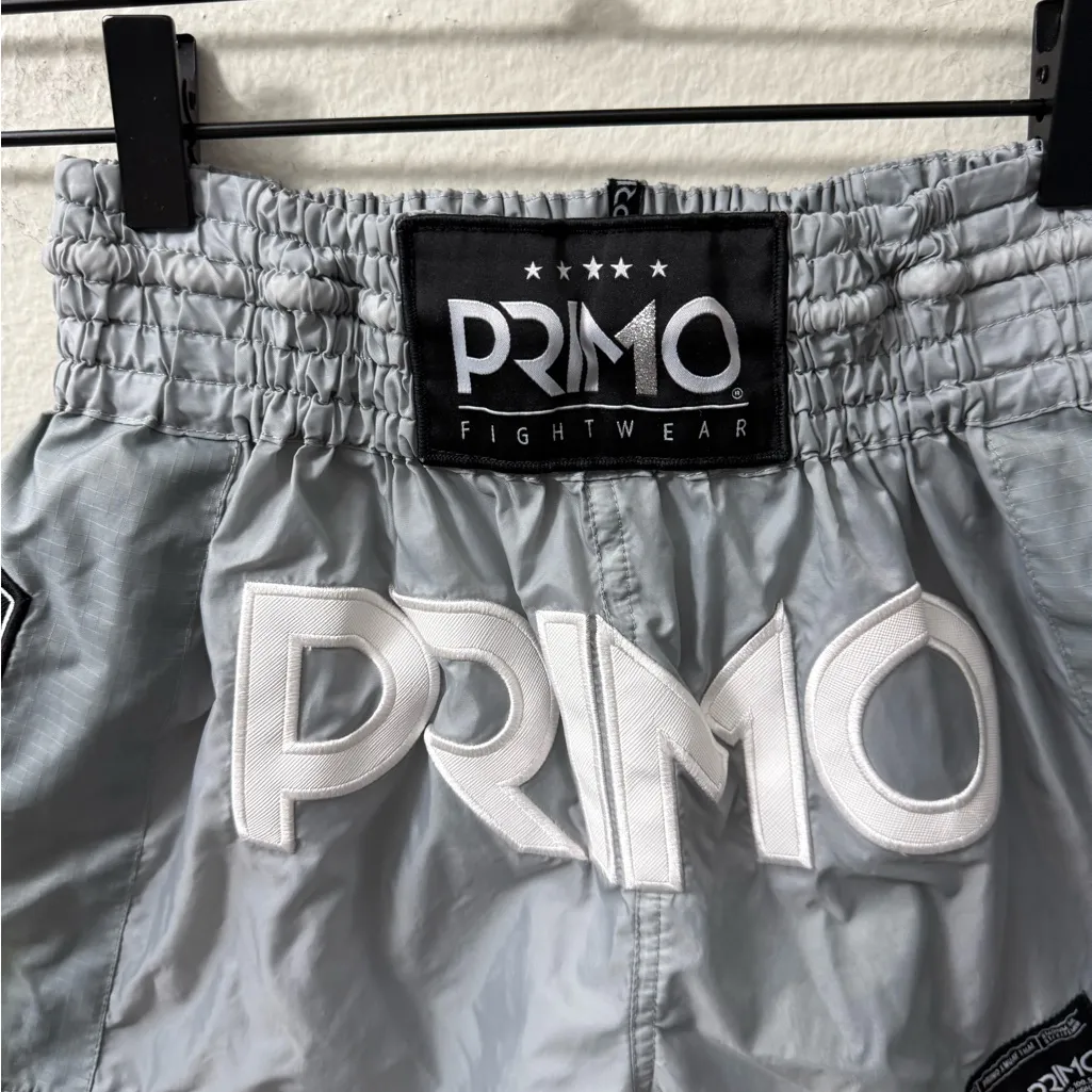PRIMO Fight Muay Thai Shorts Super Nylon Hammerhead Grey Size S Athletic Gray - Image 3