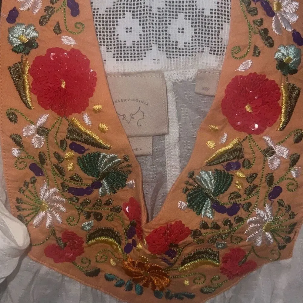 ✨Anthropologie Vanessa Virginia Chika Beaded Sz XSP Tank✨ - Image 10