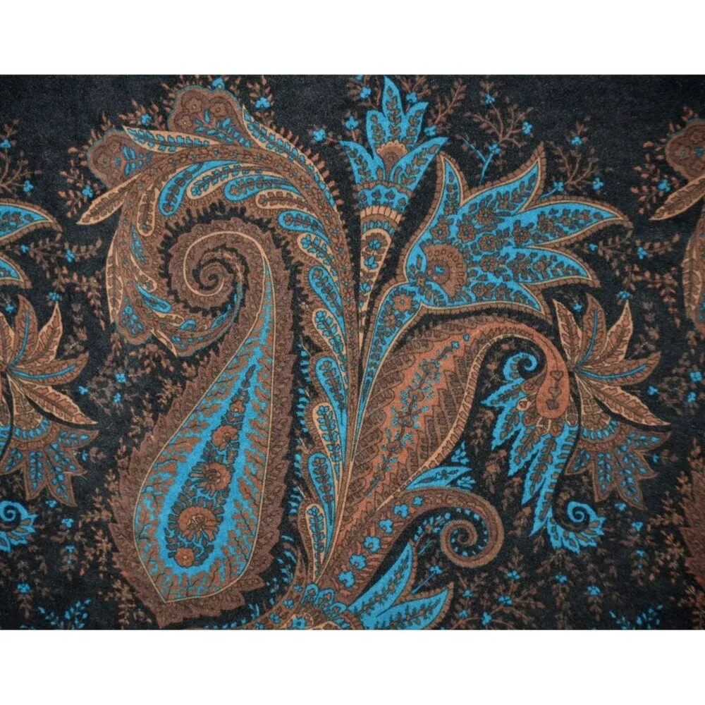 Pretty Briggs New York Vintage Paisley Print Midi Skirt 14 Black Pencil Style - Image 4