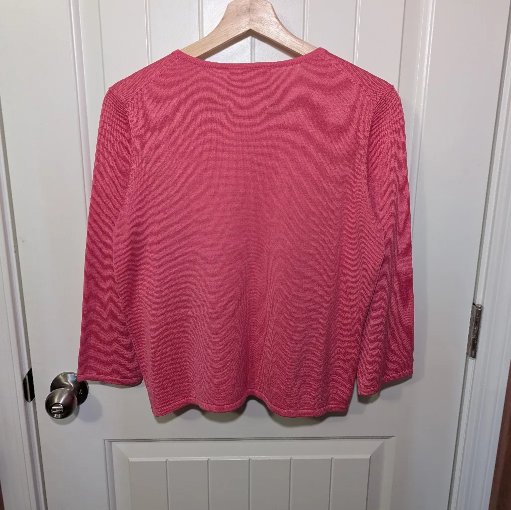 Y2K Michael Simon Silk Blend Embroidered Woman Walking Cardigan Pink Size undefined - Image 2